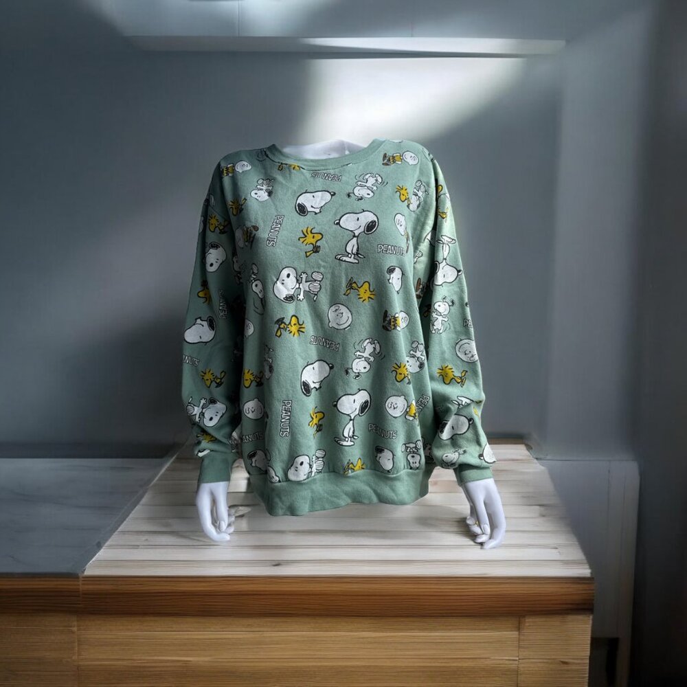 Peanuts Snoopy Adult Crewneck Sweatshirt Size XXL (19) Green
